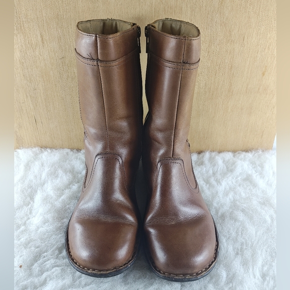 UGG Women's Kaleen Mid Calf Boots Chestnut Leather Size 7 - Picture 1 of 16